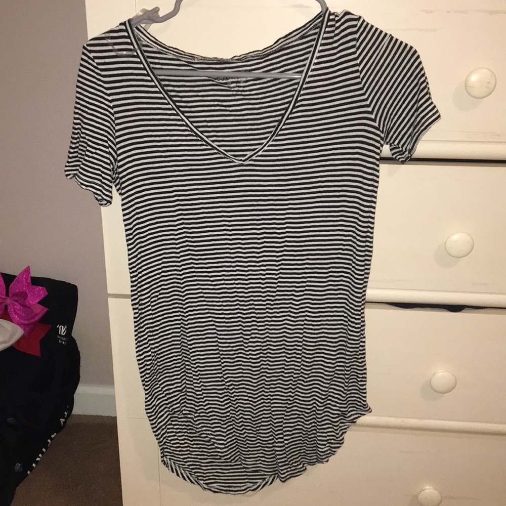 black and white striped t-shirt